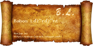 Babos Lóránt névjegykártya