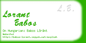 lorant babos business card