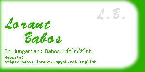 lorant babos business card
